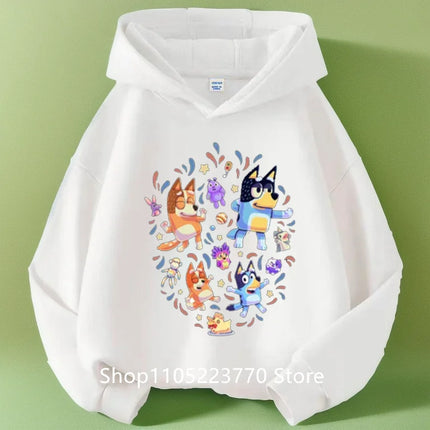 Bluey Kids Hoodie Autumn Winter Cartoon Printed Sweatshirt Cozy Pullover Casual Top for Boys Girls