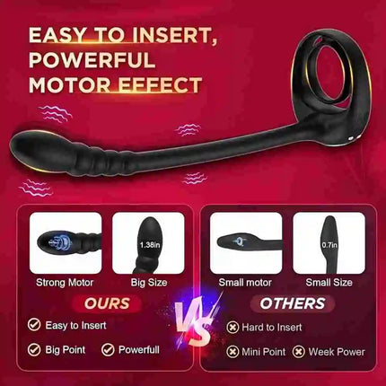 APP Cock Ring Vibrator For Men Wireless Anal Beads Delay Ejaculation Prostate Massage Butt Plug Stimulator Sex Toys For Couples