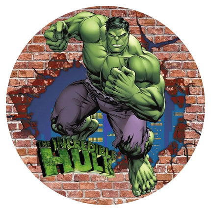 Children's birthday party surprise gift superhero Hulk Captain America theme round decorative background props stretch fabric