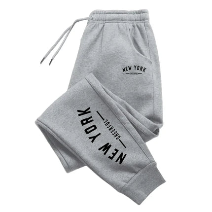 Men's Sweatpants New York Letter Printing Casual Pants Outdoor Fitness Sports Jogging Man Trousers Daily Gym Running Sportswear
