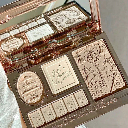 Original Flower Knows Chocolate Wonder-Shop Highlighter Contour Powder Face Palette For Women Bronzer Illuminator Highend Makeup
