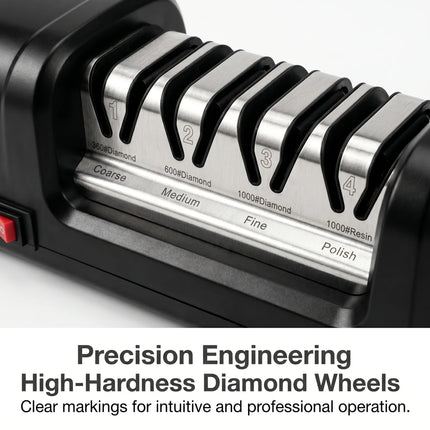 20-Degree Electric Knife Sharpener TG2102 – 4 Stages: Sharpening + Polishing for Kitchen Knives