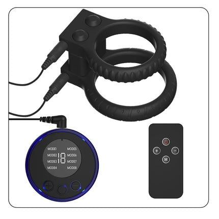 Male Electric Shock Fiber Penis Sleeve Glans Ring Pads Cock Extender Enlarger Vibrator SM Stimulator Sex Tool For Men Masturbate
