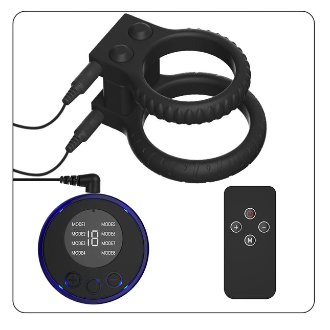 Male Electric Shock Fiber Penis Sleeve Glans Ring Pads Cock Extender Enlarger Vibrator SM Stimulator Sex Tool For Men Masturbate