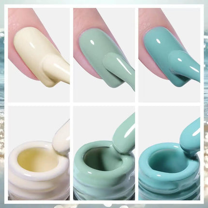 Gel Nail Polish Set 15ml Spring and summer milk white mint green Nude Varnish Gel Lacquer Top Coat for UV LED Curing