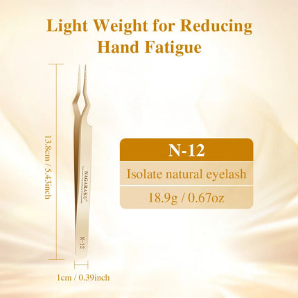 NAGARAKU pinzas Eyelash Isolating Tweezers Precision Fiber Tip  Makeup Tool Anti-slip grid