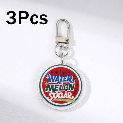 Watermelon Acrylic Keychain With Viva La Vida Design Unisex Pendant Car Bag Decoration Gift