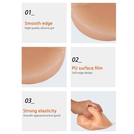 1 Pair=2pcs Realistic Self-Adhesive Silicone Fake Breasts Form for Crossdresser Prosthesis Transgender Cosplay Fake Boobs