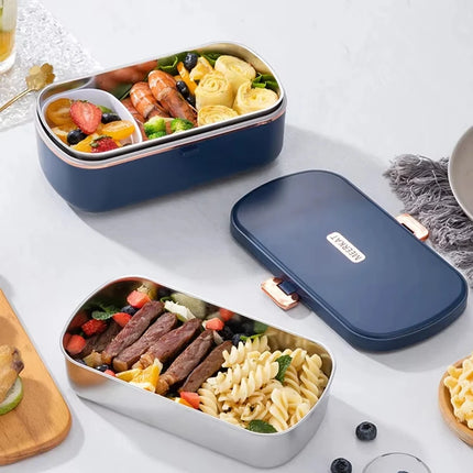 220V Electric Lunch Box 900ml Portable Rice Cooker Water Free Heating Bento Box  Thermostatic Heating Food Warmer For Office
