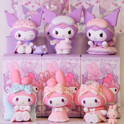 Sanrio Figure Blind Box Cute Kuromi My Melody Figures Toy Pajamas Series Collection Home Decorate For Children Christmas Gift
