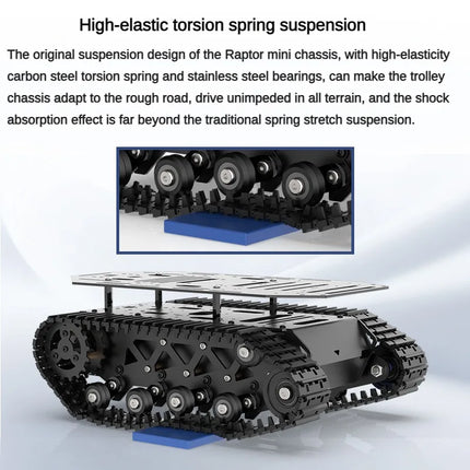 10KG Load Strong Shock Absorption Tank Chassis with Motor Suspension All Metal Tank Robot Kit For Arduino STM32 ROS Robot Car