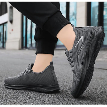 Men Casual Sport Shoes Breathable Lightweight Sneakers Outdoor Mesh Black Running Shoes Athletic Jogging Tenis Walking Shoes