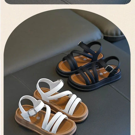 Elegant Summer New Style Korean Version Princess Children's Sandals Elegant Open Toe Stylish Versatile Cute Student Sandals
