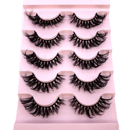 New 5 pairs natural fluffy 3D mink false eyelashes fake lashes makeup kit Mink Lashes extension eye lashes short eyelashes
