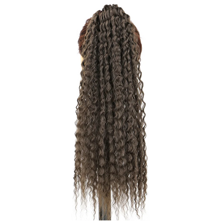 Brazilian Curls Synthetic Crochet Braiding Hair Curly Ponytail with Hair Tie 20 Inch Ombre Synthetic Crochet Braiding Fiber Hair