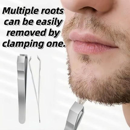 Stainless Steel Beard Mustache Trimmer Tweezers with Precision Tweezing for Facial Hair Grooming Professional & Use for Mustache