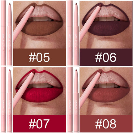 Tapered Nib Lip Liner Pencil Long-Lasting Matte Creamy Plumping Lip Stain Waterproof Natural Nude Brown Slim Lip Liner Makeup