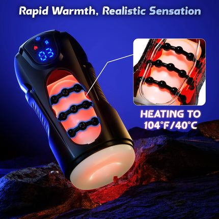KUSHOR Male Masturbator Automatic Thrusting Vibration Heating Masturbation Cup Pocket Pussy Penis Pump Blowjob Sex Toy for Men