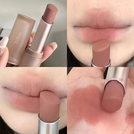 6-color Matte Velvet Mist Lipstick, Air Dimming Velvet Mist Lipstick Lift Long-lasting waterproof non-stick cup Soft Mist matte