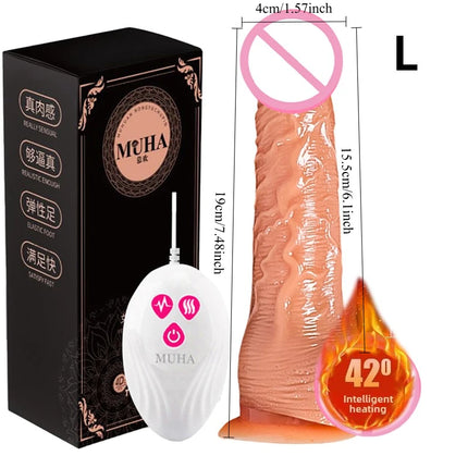 Realistic Dildos for Women Telescopic Vibrator Heating G Spot  Anal Vaginal Stimulation Strap on Masturbation Massager Sex Toys