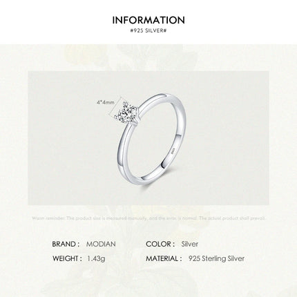 Modian 925 Sterling Silver 10 Hearts Clear CZ Simulated Diamond Simple Wedding Bands Ring For Women Statement Engagement Jewelry