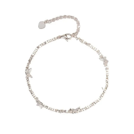 VENTFILLE 925 Sterling Silver Butterfly Bracelet for Girl Bead String Design Insect Fashion Versatile Jewelry Gift Dropshipping