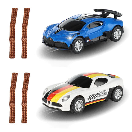 2pcs Slot Car 1/64 Scale Electric Racing High Speed Track Cars 1:64 with Lights Compatible Carrera Go Scalextric Toy