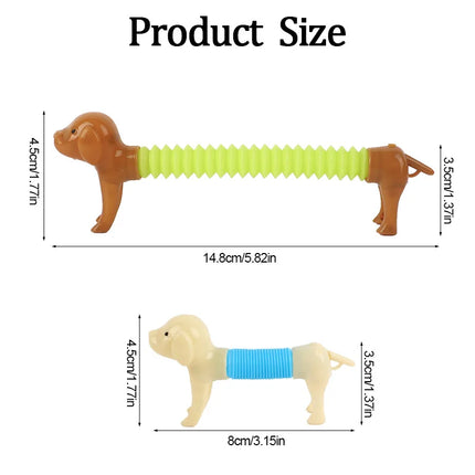 12/24pcs Stretchable Pop Tube Dog Toy Sensory Squeeze Pet Toys Kids Birthday Party Favors Goodie Pinata Filler Classroom Prizes