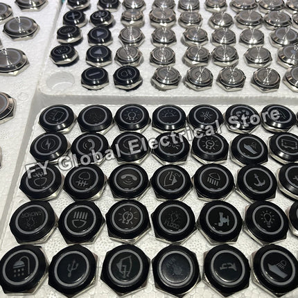 16/19/22mm Custom Metal Push Button Switch with Wire Car pattern DIY Waterproof Latching Momentary 12V 220V 5V Boat Logo Switch