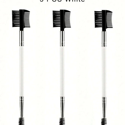 1/2/5PCS 3 Head Eyebrow Eyelash Shaper Double Head Brush Makeup Grooming Tool Cosmetic With 3 Different Spoolie Brushes