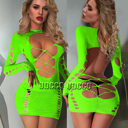 Sexy crochet Fishnet Cosplay Lingerie Babydoll Underwear costumes Chemises Sleepwear hoot sexy dress baby doll lingerie sexy