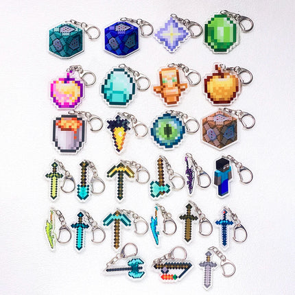 1/27Pcs Game Totem of Undying Car Keychain Accessories Acrylic Cute Charms Pendant For Bag Funny Key Holder Backpack Decoration