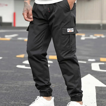 Spring Men's Casual Cargo Pants Men Outdoor Jogging Elastic Waist Drawstring Sweatpants Loose Overalls Trousers Clothing