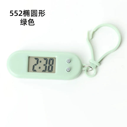 Electronic Keychain Clock Compact Mini Pocket Watch Portable Electronic Clock Digital Oval Hanging Watch For Students Daily
