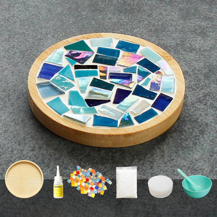 Handmade DIY Mosaic Cup Mat Bottom Bamboo Pad Early Education Free Creation Handicraft Toys