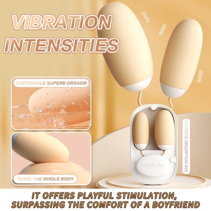 Vibrating Dual Love Egg Vibrator For Women Clitoral Nipple Stimulation Quick Orgasm Sex Toys 12 Speeds Vagina Ball Adult Goods