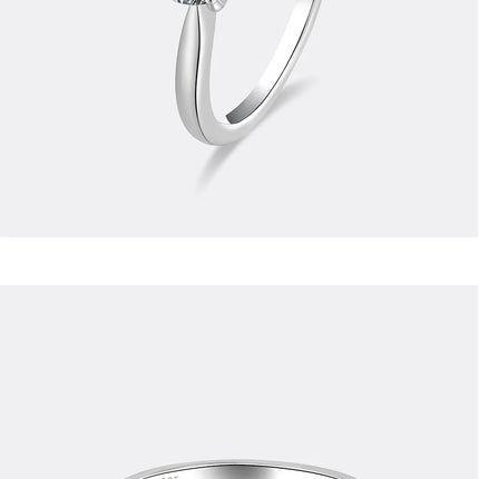 PERFANY 0.5/1/2CT Moissanite Women's Engagement Ring S925 Pure Silver Classic Four Claw GRA Certified Diamond Wedding Jewelry