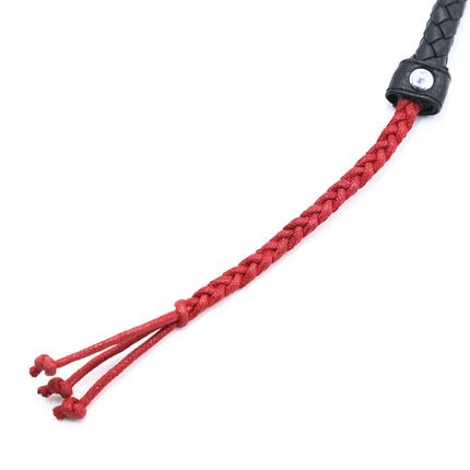 Long Woven Leather Whip with Embroidered Handle BDSM Bondage Bullwhip Spanking Paddle Pony Play Slave Role Play Adult Sex Toy