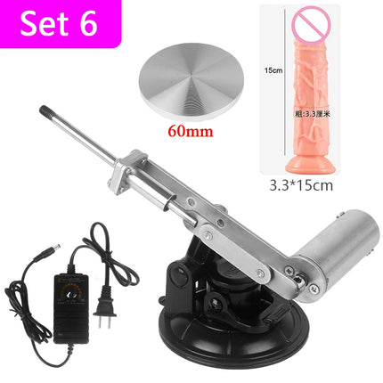 Mini Telescopic Sex Machine with Dildo 60mm Plate 39mm/45mm Stroke Reciprocating Linear Actuator Female Sexual Masturbation Kit