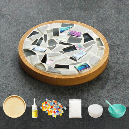Handmade DIY Mosaic Cup Mat Bottom Bamboo Pad Early Education Free Creation Handicraft Toys