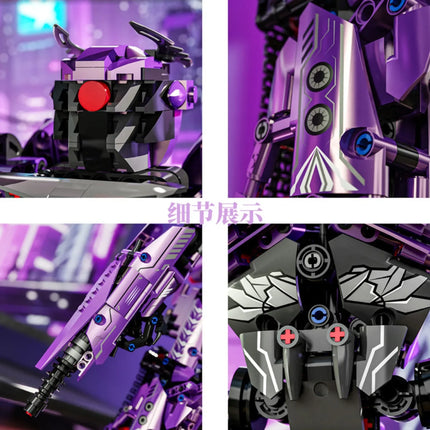 MOC Transformable Shockwave 2-in-1 Mecha Model Compatible with Mini Building Blocks STEM Educational Bricks Toys Gift for Boys