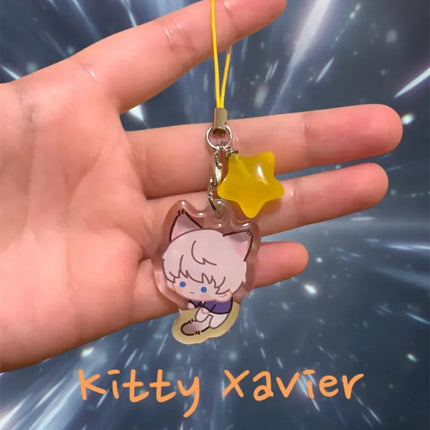 Love and Deepspace cute kitty Xavier, Zayne, Rafayel, Sylus, Caleb cute mini charm keychain