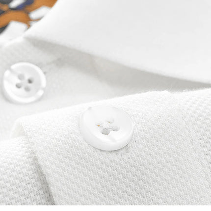 Luxury Embroidery Men's Polo Shirt Summer Thin Breathable 100%Cotton Black Navy Blue Lapel Short-Sleeved Tops Brand Clothing