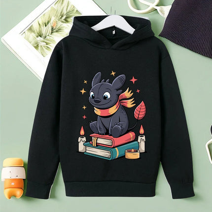 Lovely Children Hoodie Toothless Cartoon Print For Boys Girls Autumn Winter Street Style 3-14Y