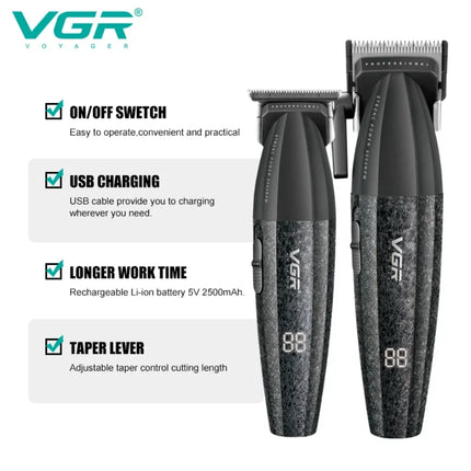 VGR Professional Hair Trimmer Barber Electric Hair Clipper Beard Hair Cutting Machine Haircut Trimer For Men V-640