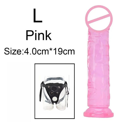 Wearable Strat on Penis Pants 6 Sizes Butt Plug Big Soft  Dildos Vaginal Masturbators Penis Suction Cup Dick Sex Toys for Women