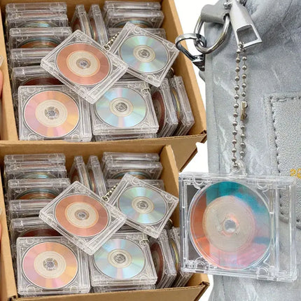 10pcs NFC Functional CD Disc Key Chain Mini CD Case Keychain Peripheral Commemorative Album Key Holder For DIY Backpack Pendant
