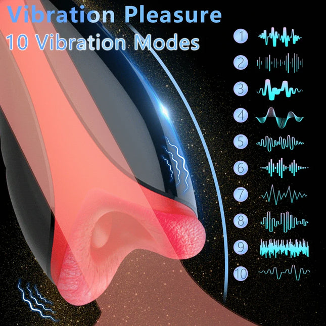 Automatic Male Masturbator for Men Licking Vibrators Penis Massager Vagina Adult Endurance Trainer Sex Toys for Men Adult