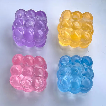 Squishy Maltose Fidget Toys Bright Soft Colored Cubic Maltose Squeeze Toy Fun Anti-stress Sensory Toy  Christmas Toys