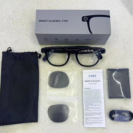 2 in1 4K Smart AI Glasses 800W pixel AI Shooting Camera HD Photo Video Voice Call Translation Waterproof Bluetooth AI Glasses